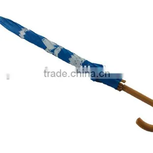 Auto Open Quality Wooden Umbrella With Wood Shaft Wood Handle Straight Umbrella thumbnail-2