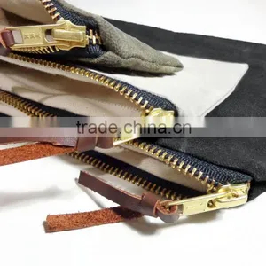 Custom High Quality Waxed Canvas Zipper Pouch Unisex thumbnail-6