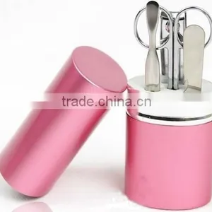 High Quality 4 in 1 Manicure Set With Aluminum Round Case for Promotion thumbnail-1