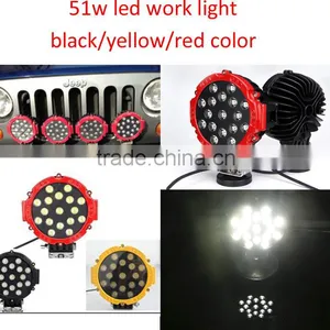 7inch 51w Red Round LED Work Light Spot Offroad Fog Driving 4WD Boat UTE ATV SUV thumbnail-2