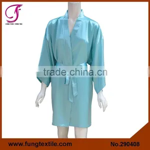 2904 Hot Sales Wedding Turquoise Short Satin Bride Robe thumbnail-5