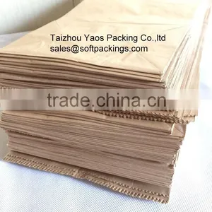 Recycled Kraft Paper Packaging Bag, Machine Made Take Away Fast Food Paper Bag, Natural Kraft Paper Bag With Flat Bottom thumbnail-1