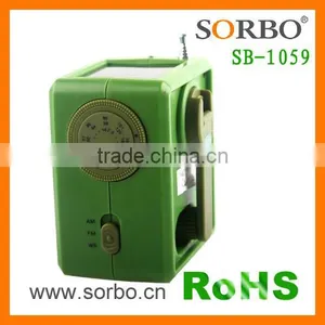 Solar-powered & Dynamo Hand-crank Mini fm am Radio thumbnail-4