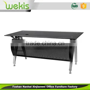 Black Color Modern Office Desk Executive Ceo Desk Glass Office Table in Office Furniture Quality Choice Most Popular thumbnail-3