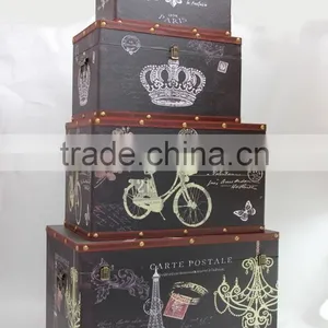 Vintage Decorative Wooden Storage Trunk Box thumbnail-3