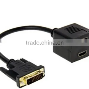 DVI Male to DoubleHDMI A Female Y Cable 15cm 1080p thumbnail-1