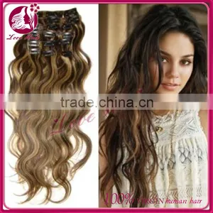 High Quality Wholesale Price 100% Indian Hair Clips In Weft Hair Extensions thumbnail-1