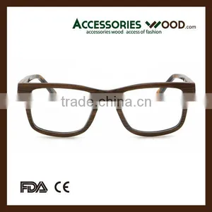 New Design Acetate Arm Wood Eyewear Clear Glasses 100% Real Natural Wooden Frame RX Lense thumbnail-1