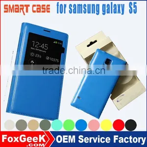 2015 New PU Utral Thin Protective Casing Case for Samsung Galaxy S5 for Samsung Smart Cover Protective Case thumbnail-1