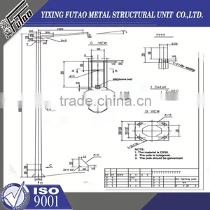 High Quality Galvanized Outdoor Hot Sale Street Lamp Pole thumbnail-3