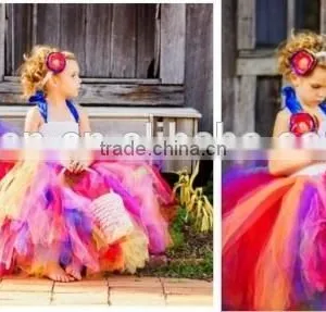 Hot Selling Rainbow Tutu Dress Candy Color Nice Collection Rainbow Tutu Dress thumbnail-3