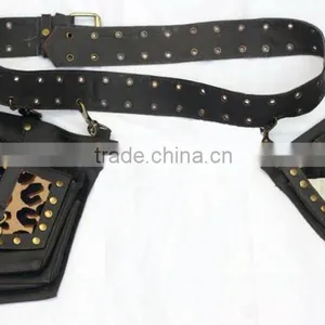 Real Leather Bag Belt/pure Leather Bum Bag/ Genuine Leather Travel Waist Pockets Belt thumbnail-1