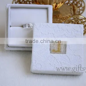 Personalized Engagement Ring Box With Beaded Name Plate of J thumbnail-1