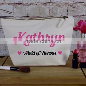 Black Canvas Custom Cosmetic Bag With Logo Printed on One Side thumbnail-3