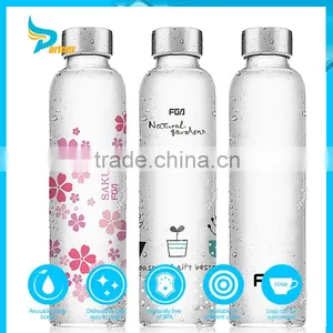 New Eco-friendly Fruit Juice Fancy Custom Made Aspirator Unbreakable Glass Water Bottle thumbnail-1