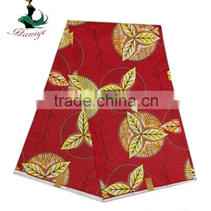 RED Real Wax Fabric African Printed Jave Wax Fabric SMRW- 13High Quality thumbnail-1