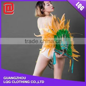 Carnival Costumes Samba Hot Sale Beaded Brazil Feather Headdress Party Costume for Carnival CC012 thumbnail-3