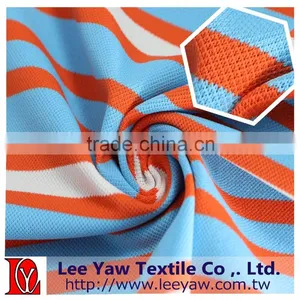 Polyester Full Dull Spandex Yarn Dyed Auto Stripe Pique Fabric With Anti-bacterial thumbnail-2