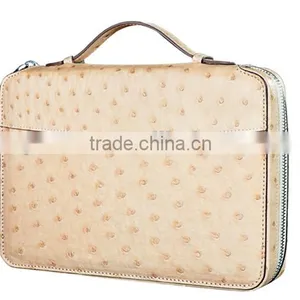 Large Capacity Ostrich Leather Fancy Mens Wallet Custom Clutch Bag Zipper Wallet for Man thumbnail-1