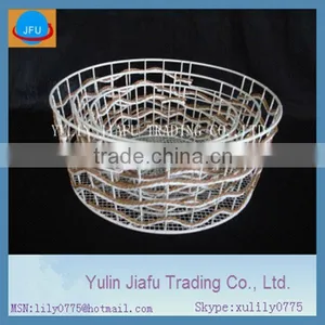Baket Round Paper Weaving Galvanized Wire Basket thumbnail-1