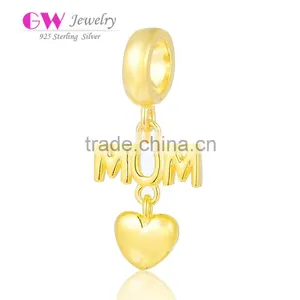 S166 Globalwin Diy Jewelry Fashion Silver 925 European Heart Pendant Charms For Mother thumbnail-1