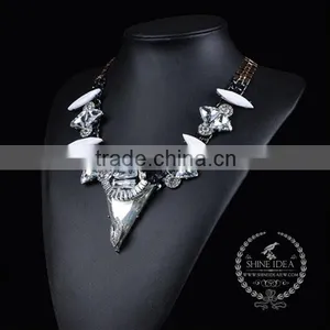 High Quality Vintage Rhinestone Chunky Statement Necklace Tin Alloy Fashion Women Pendant Necklace 6390119 thumbnail-3
