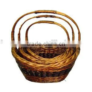 3 Set Willow Basket With Handle Made in China thumbnail-1