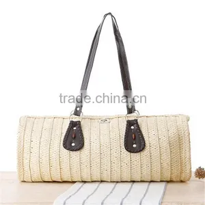 New Arrival Straw Bags Solid Women Sand Sea Shoulder Bags Leather Tote High Quality Bagbeach Bag Large Big Women Handbags thumbnail-3