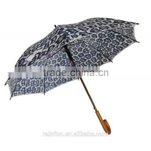 Wooden Shaft and Handle Automatic Open Long Umbrella thumbnail-1