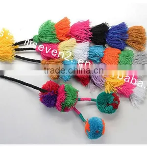 Hot Selling Colorful Pom Pom Ball Cotton Tassel Cord for Decoration thumbnail-4