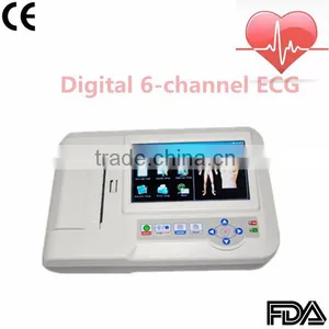 2015 New Digital 6-channel Touch Screen Color Electrocardiograph ECG EKG Machine thumbnail-1