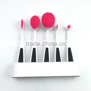 2017 HOT!!! 5pcs Synthetic Hair Makeup Brush Foundation Oval Toothbrush Makeup Brush thumbnail-2