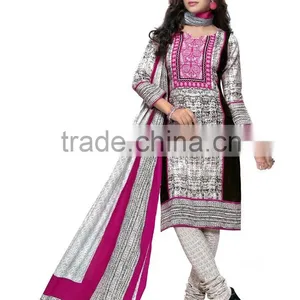 White and Pink Wholesale Dress Material in Surat thumbnail-1