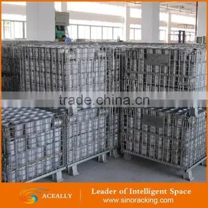 Aceally Foldable Wire Mesh Pallet Box/demountable Steel Storage Cage for Sale thumbnail-3