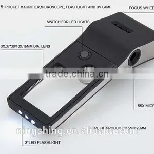 Pocket Magnifier With Flashlight and UV LED thumbnail-2