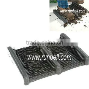 All-weather Outdoor Rubber Boot Scraper Mat & Boot Cleaner 16"x12" thumbnail-1