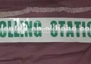 Non Adhesive PE Barricade Warning Tape Green and White thumbnail-1