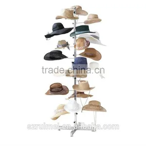 Store/Shop Chrome Plated Rotating Cowboy Hat Stand Holder thumbnail-1