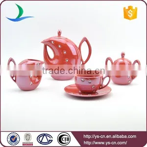 Acryl Diamond Red Ceramic Tea Set thumbnail-1