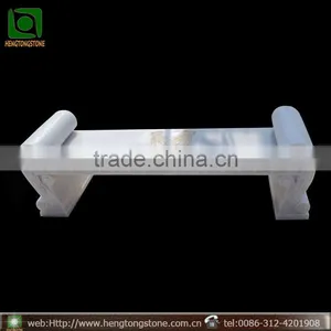 Garden White Marble Stone Bench Carving thumbnail-1