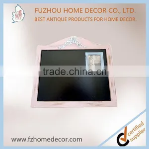 MDF Antique Pink Wall Chalkboard With Photo Frame for Children thumbnail-1