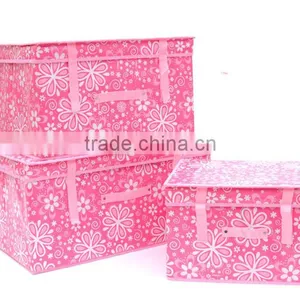 N486 Good Quality Custom Printed Non Woven Coated Water Proof Foldable Storage Box Polka Dot Bin thumbnail-6