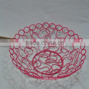 Handmade Metal Wire Fruit Basket With Open Design thumbnail-1