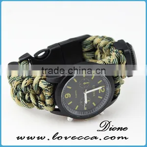 550 Paracord Survival Bracelet With Compass/thermometer /firestarter Buckle/whistle/Blade thumbnail-3