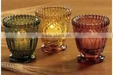 Carving Glass Canle Holder / Colored Candle Holder thumbnail-1