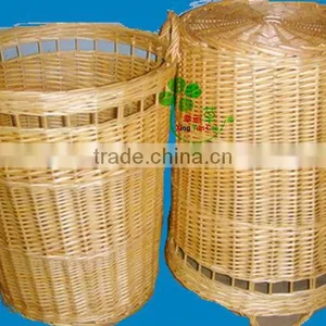 Latested New Design Wicker Laundry Basket With Lid and Fabric Liner thumbnail-1