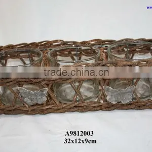 Rattan Candle Holders thumbnail-1