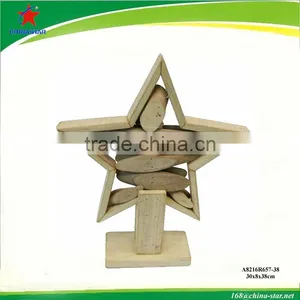 Wooden Standing Star Decoration thumbnail-1