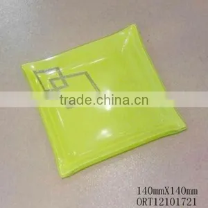Color Hot Melt Square Buffet Glass Plate thumbnail-1