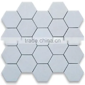 MM-CV257 Best Quality Livingroom Decoration Natural Stone Grace Thassos White Marble Hexagonal Mosaics Tiles thumbnail-2
